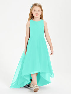 Asymmetrical Junior Bridesmaid Dresses with Scoop Neckline Spa