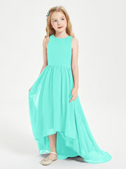 Asymmetrical Junior Bridesmaid Dresses with Scoop Neckline Spa