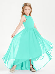 Asymmetrical Junior Bridesmaid Dresses with Scoop Neckline Spa