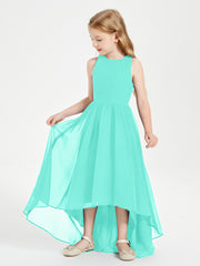 Asymmetrical Junior Bridesmaid Dresses with Scoop Neckline Spa