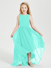 Asymmetrical Junior Bridesmaid Dresses with Scoop Neckline Spa