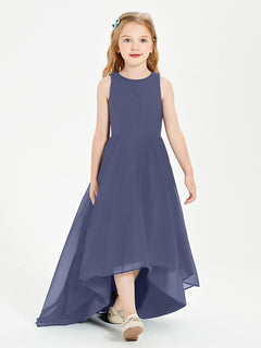 Asymmetrical Junior Bridesmaid Dresses with Scoop Neckline Stormy