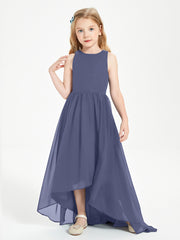 Asymmetrical Junior Bridesmaid Dresses with Scoop Neckline Stormy