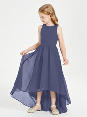 Asymmetrical Junior Bridesmaid Dresses with Scoop Neckline Stormy