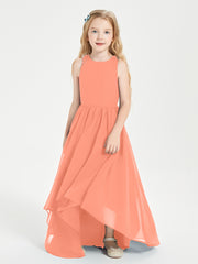 Asymmetrical Junior Bridesmaid Dresses with Scoop Neckline Sunset
