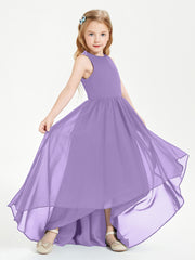 Asymmetrical Junior Bridesmaid Dresses with Scoop Neckline Tahiti