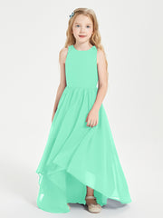 Asymmetrical Junior Bridesmaid Dresses with Scoop Neckline Turquoise