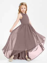 Asymmetrical Junior Bridesmaid Dresses with Scoop Neckline Vintage Mauve