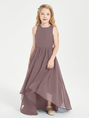 Asymmetrical Junior Bridesmaid Dresses with Scoop Neckline Vintage Mauve