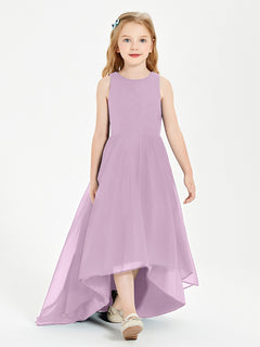 Asymmetrical Junior Bridesmaid Dresses with Scoop Neckline Wisteria