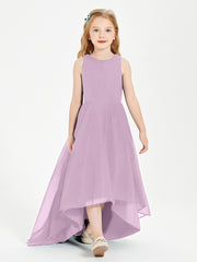 Asymmetrical Junior Bridesmaid Dresses with Scoop Neckline Wisteria