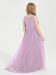 Asymmetrical Junior Bridesmaid Dresses with Scoop Neckline Wisteria