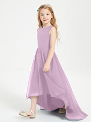 Asymmetrical Junior Bridesmaid Dresses with Scoop Neckline Wisteria