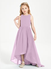 Asymmetrical Junior Bridesmaid Dresses with Scoop Neckline Wisteria