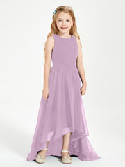 Asymmetrical Junior Bridesmaid Dresses with Scoop Neckline Wisteria