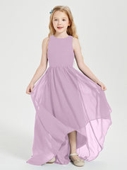 Asymmetrical Junior Bridesmaid Dresses with Scoop Neckline Wisteria