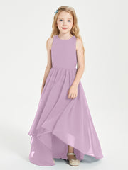 Asymmetrical Junior Bridesmaid Dresses with Scoop Neckline Wisteria