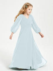 Modest Long Sleeved Junior Bridesmaid Gowns Mist