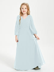 Modest Long Sleeved Junior Bridesmaid Gowns Mist