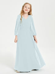 Modest Long Sleeved Junior Bridesmaid Gowns Mist