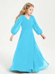 Modest Long Sleeved Junior Bridesmaid Gowns Pool
