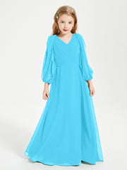 Modest Long Sleeved Junior Bridesmaid Gowns Pool