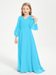 Modest Long Sleeved Junior Bridesmaid Gowns Pool