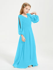 Modest Long Sleeved Junior Bridesmaid Gowns Pool