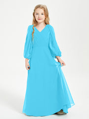 Modest Long Sleeved Junior Bridesmaid Gowns Pool