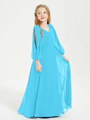 Modest Long Sleeved Junior Bridesmaid Gowns Pool