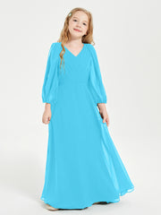 Modest Long Sleeved Junior Bridesmaid Gowns Pool