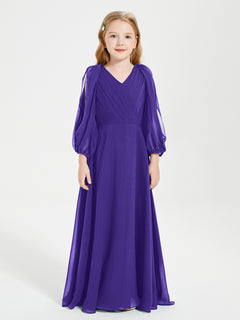 Modest Long Sleeved Junior Bridesmaid Gowns Regency