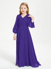 Modest Long Sleeved Junior Bridesmaid Gowns Regency