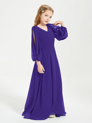 Modest Long Sleeved Junior Bridesmaid Gowns Regency