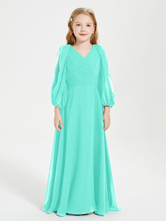 Modest Long Sleeved Junior Bridesmaid Gowns Spa