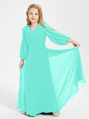 Modest Long Sleeved Junior Bridesmaid Gowns Spa