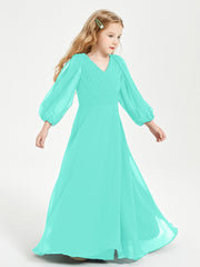 Modest Long Sleeved Junior Bridesmaid Gowns Spa