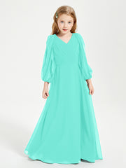 Modest Long Sleeved Junior Bridesmaid Gowns Spa