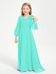 Modest Long Sleeved Junior Bridesmaid Gowns Spa