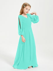Modest Long Sleeved Junior Bridesmaid Gowns Spa