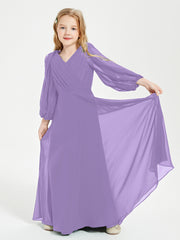 Modest Long Sleeved Junior Bridesmaid Gowns Tahiti