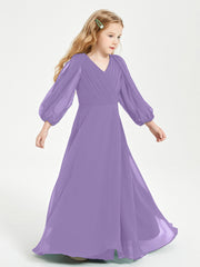 Modest Long Sleeved Junior Bridesmaid Gowns Tahiti