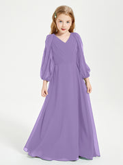 Modest Long Sleeved Junior Bridesmaid Gowns Tahiti