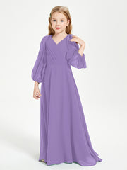 Modest Long Sleeved Junior Bridesmaid Gowns Tahiti