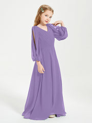 Modest Long Sleeved Junior Bridesmaid Gowns Tahiti