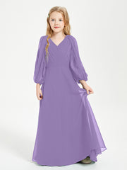 Modest Long Sleeved Junior Bridesmaid Gowns Tahiti