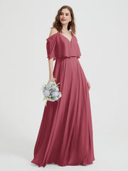 Spaghetti Strap Dresses with Flutter Sleeves Cinnamon Rose