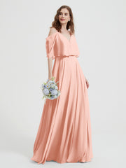 Spaghetti Strap Dresses with Flutter Sleeves Coral