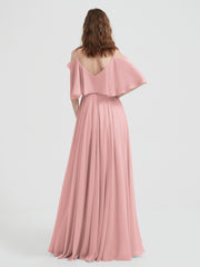 Spaghetti Strap Dresses with Flutter Sleeves Dusty Rose