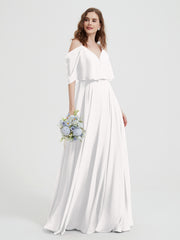 Spaghetti Strap Dresses with Flutter Sleeves Ivory